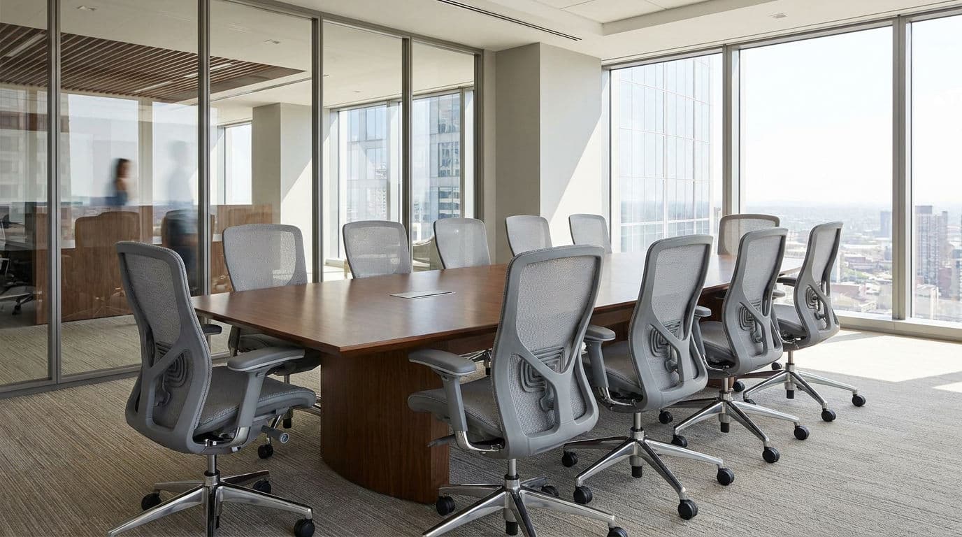 Sala de reuniones con mobiliario de oficina